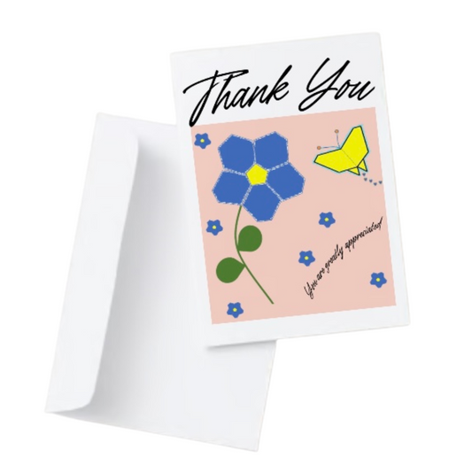 Flower + Butterfly Thank You Card